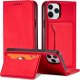 Hurtel Magnet Card Case etui do iPhone 12 Pro Max pokrowiec portfel na karty kartę podstawka czerwony 2
