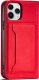 Hurtel Magnet Card Case etui do iPhone 12 Pro Max pokrowiec portfel na karty kartę podstawka czerwony 6