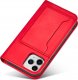 Hurtel Magnet Card Case etui do iPhone 12 Pro Max pokrowiec portfel na karty kartę podstawka czerwony 7