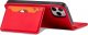 Hurtel Magnet Card Case etui do iPhone 12 Pro Max pokrowiec portfel na karty kartę podstawka czerwony 9