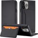 Hurtel Magnet Card Case etui do iPhone 13 Pro Max pokrowiec portfel na karty kartę podstawka czarny 1