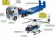 Majorette Volvo Police Transporter FH-16 Truck with Trailer and Airbus Helicopter Toy Vehicle (blue/silver) 4