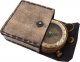 Upominkarnia Mosiężny kompas retro w skórzanym etui C0006 3