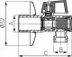 Ferro Zawór kulowy kątowy 1/2" x 3/4"  z rozetą i filtrem, uchwyt aluminiowy 2