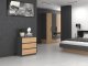 Topeshop KOMODA SZAFKA REGAŁ 3 SZUFLADY M3 ANTRACYT / DĄB ARTISAN 1