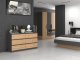 Topeshop Komoda Malwa 6 szuflad M6 140 - antracyt/dąb artisan 1