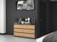 Topeshop Komoda Malwa 6 szuflad M6 140 - antracyt/dąb artisan 3