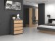 Topeshop KOMODA SZAFKA REGAŁ 4 SZUFLADY M4 ANTRACYT / DĄB ARTISAN 1