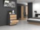Topeshop KOMODA SZAFKA REGAŁ 4 SZUFLADY M4 ANTRACYT / DĄB ARTISAN 3