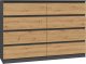 Topeshop KOMODA MALWA 8 SZUFLAD M8 140 - ANTRACYT / DĄB ARTISAN 1