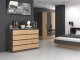 Topeshop KOMODA MALWA 8 SZUFLAD M8 140 - ANTRACYT / DĄB ARTISAN 1