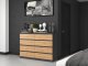 Topeshop KOMODA MALWA 8 SZUFLAD M8 140 - ANTRACYT / DĄB ARTISAN 3
