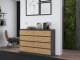 Topeshop KOMODA MALWA 8 SZUFLAD M8 140 - ANTRACYT / DĄB ARTISAN 6