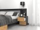 Topeshop SZAFKA STOLIK NOCNY 2 SZUFLADY W2 ANTRACYT / DĄB ARTISAN 3