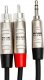 Kabel Hosa Jack 3.5mm - RCA (Cinch) x2 3.05m srebrny (HMR-010Y) 1