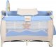 Infantastic Łóżeczko turystyczne z przewijakiem, niebiesko-białe 1