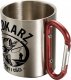 Wędkarz z krwi i ości, Kubek z karabińczykiem, srebrny, 300ml 2