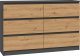 Topeshop KOMODA MALWA 6 SZUFLAD M6 120 - ANTRACYT / DĄB ARTISAN 1