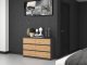 Topeshop KOMODA MALWA 6 SZUFLAD M6 120 - ANTRACYT / DĄB ARTISAN 4