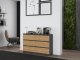 Topeshop KOMODA MALWA 6 SZUFLAD M6 120 - ANTRACYT / DĄB ARTISAN 6