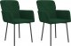 vidaXL vidaXL Krzesła stołowe, 2 szt., ciemnozielone, obite aksamitem 2