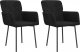 vidaXL vidaXL Krzesła stołowe, 2 szt., czarne, obite aksamitem 2