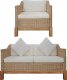 Elior 2-częściowy zestaw wypoczynkowy, sofa i fotel, naturalny rattan - Alani 3F 1