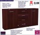 Elior Komoda z szufladami i półkami do salonu wenge - Pirex 4X 3