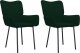 vidaXL vidaXL Krzesła stołowe, 2 szt., ciemnozielone, obite aksamitem 2