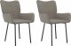 vidaXL vidaXL Krzesła stołowe, 2 szt., jasnoszare, obite aksamitem 2