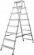 DRABEST Drabina aluminiowa, dwustronna, 8 stopni wytrzymałość: 125-150 kg (wytrzymałość 150 kg) 1