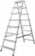 DRABEST Drabina aluminiowa, dwustronna, 8 stopni wytrzymałość: 125-150 kg (wytrzymałość 150 kg) 5