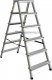 DRABEST Drabina aluminiowa, dwustronna, 6 stopni wytrzymałość: 125-150 kg (wytrzymałość 125 kg) 3