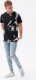 Ombre T-shirt męski bawełniany TIE DIY - czarny S1626 S 3