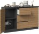 Topeshop KOMODA 2D3S 120CM 3 SZUFLADY 2 DRZWI ANTRACYT DĄB ARTISAN 2