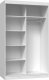 Topeshop SZAFA PRZESUWNA IGA 120 cm DRZWI PRZESUWNE PÓŁKI BIEL 1