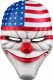 Korbi MASKA PAYDAY CLOWN WOLF HOXTON CHAINS DALLAS FLAGA 1