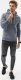 Ombre Bluza męska z kapturem BASIC B979 - jeansowa S 2
