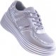 Pantofelek24 Sportowe damskie buty na platformie srebrne /G1-2 12514 T231/ 39 2