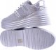 Pantofelek24 Sportowe damskie buty na platformie srebrne /G1-2 12514 T231/ 39 8
