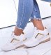 Pantofelek24 Białe trampki sneakersy na niskim koturnie /B5-3 12467 T630/ 40 3
