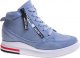 Pantofelek24 Niebieskie sneakersy damskie na ukrytym koturnie /B6-3 10783 T690/ 37 1