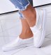 Pantofelek24 Materiałowe białe tenisówki slip on /A2-2 12540 T195/ 37 1