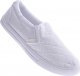 Pantofelek24 Materiałowe białe tenisówki slip on /A2-2 12540 T195/ 37 2