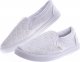 Pantofelek24 Materiałowe białe tenisówki slip on /A2-2 12540 T195/ 37 6