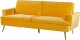 Beliani Sofa rozkładana welurowa żółta VETTRE! 3