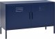 Beliani Szafka dwudrzwiowa metalowa ciemnoniebieska URIA! 11