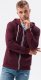 Ombre Bluza męska rozpinana z kapturem BASIC B977 - burgundowa S 1