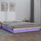 vidaXL Rama łóżka z LED, 160x200 cm, lite drewno 1