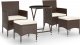 vidaXL vidaXL 5-cz. zestaw bistro do ogrodu, rattan PE, szkło hartowane, brąz 1